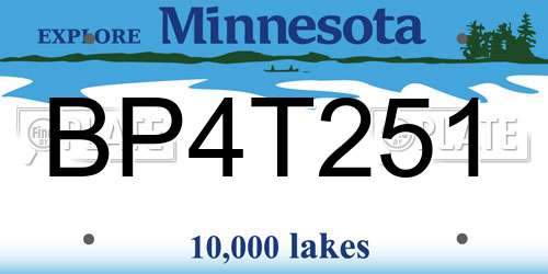 BP4T251 Minnesota License Plate