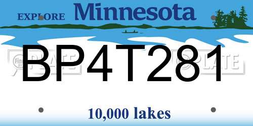 BP4T281 Minnesota License Plate