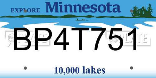 BP4T751 Minnesota License Plate