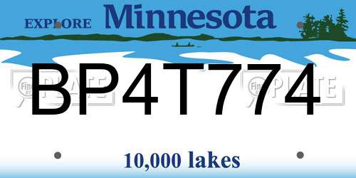 BP4T774 Minnesota License Plate