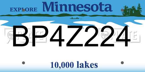 BP4Z224 Minnesota License Plate