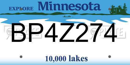 BP4Z274 Minnesota License Plate