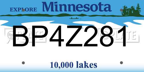 BP4Z281 Minnesota License Plate