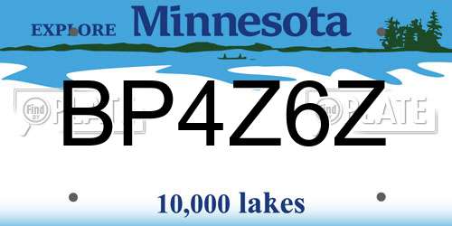 BP4Z6Z Minnesota License Plate