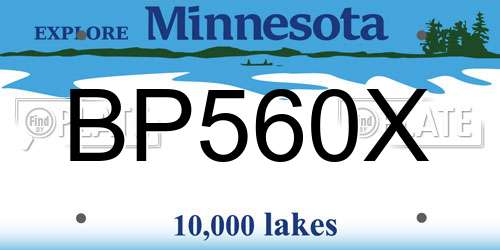 BP560X Minnesota License Plate