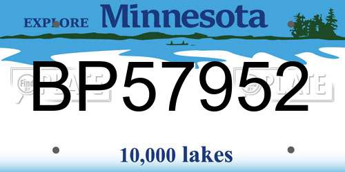 BP57952 Minnesota License Plate