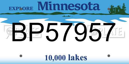 BP57957 Minnesota License Plate