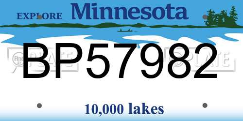 BP57982 Minnesota License Plate