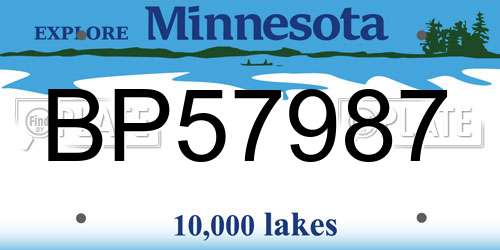 BP57987 Minnesota License Plate