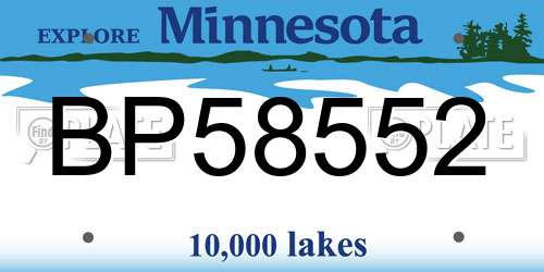 BP58552 Minnesota License Plate