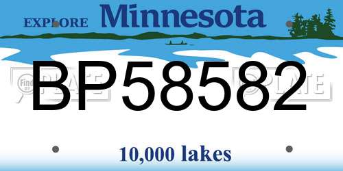 BP58582 Minnesota License Plate