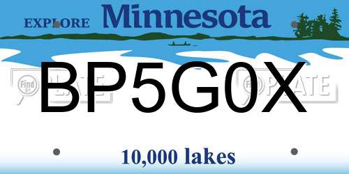 BP5G0X Minnesota License Plate