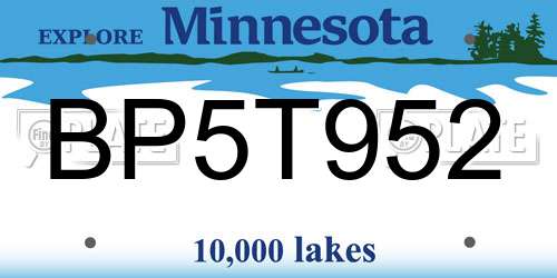 BP5T952 Minnesota License Plate
