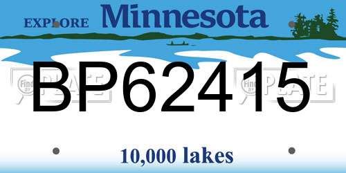 BP62415 Minnesota License Plate