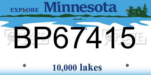 BP67415 Minnesota License Plate
