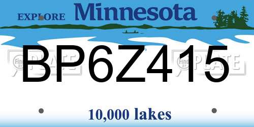 BP6Z415 Minnesota License Plate