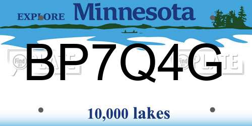 BP7Q4G Minnesota License Plate
