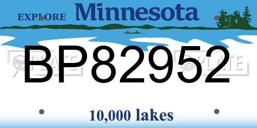 BP82952 Minnesota License Plate