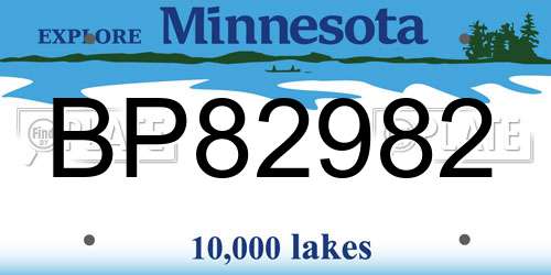 BP82982 Minnesota License Plate