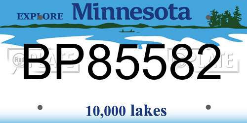 BP85582 Minnesota License Plate