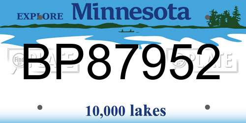 BP87952 Minnesota License Plate