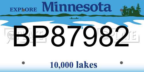 BP87982 Minnesota License Plate