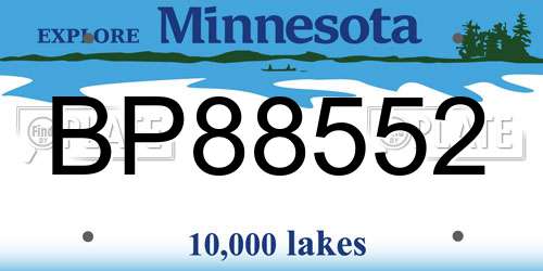 BP88552 Minnesota License Plate