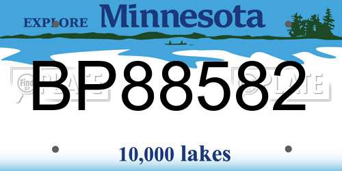 BP88582 Minnesota License Plate