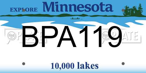 BPA119 Minnesota License Plate