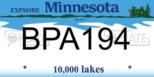 BPA194 Minnesota License Plate