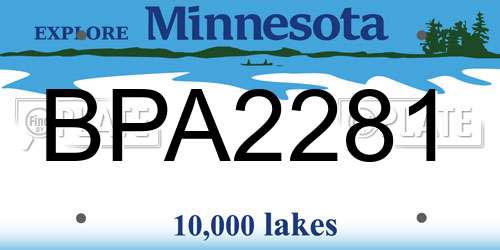 BPA2281 Minnesota License Plate