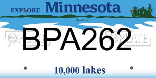 BPA262 Minnesota License Plate