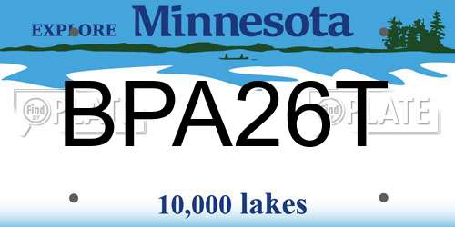 BPA26T Minnesota License Plate