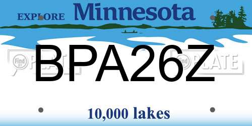 BPA26Z Minnesota License Plate