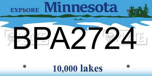 BPA2724 Minnesota License Plate