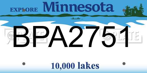 BPA2751 Minnesota License Plate