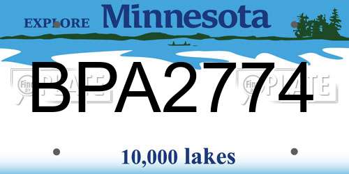 BPA2774 Minnesota License Plate