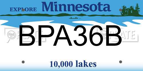 BPA36B Minnesota License Plate