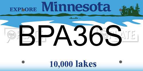 BPA36S Minnesota License Plate