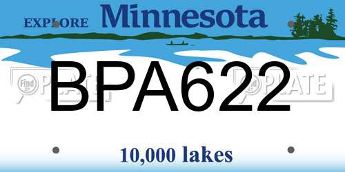 BPA622 Minnesota License Plate