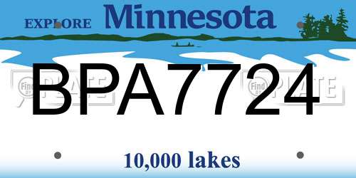 BPA7724 Minnesota License Plate