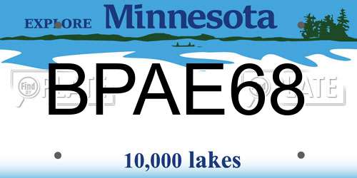 BPAE68 Minnesota License Plate