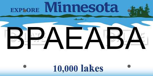 BPAEABA Minnesota License Plate