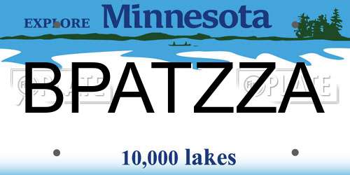 BPATZZA Minnesota License Plate