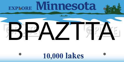 BPAZTTA Minnesota License Plate