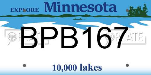 BPB167 Minnesota License Plate