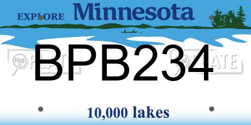 BPB234 Minnesota License Plate