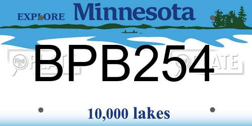 BPB254 Minnesota License Plate