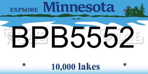 BPB5552 Minnesota License Plate