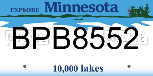 BPB8552 Minnesota License Plate